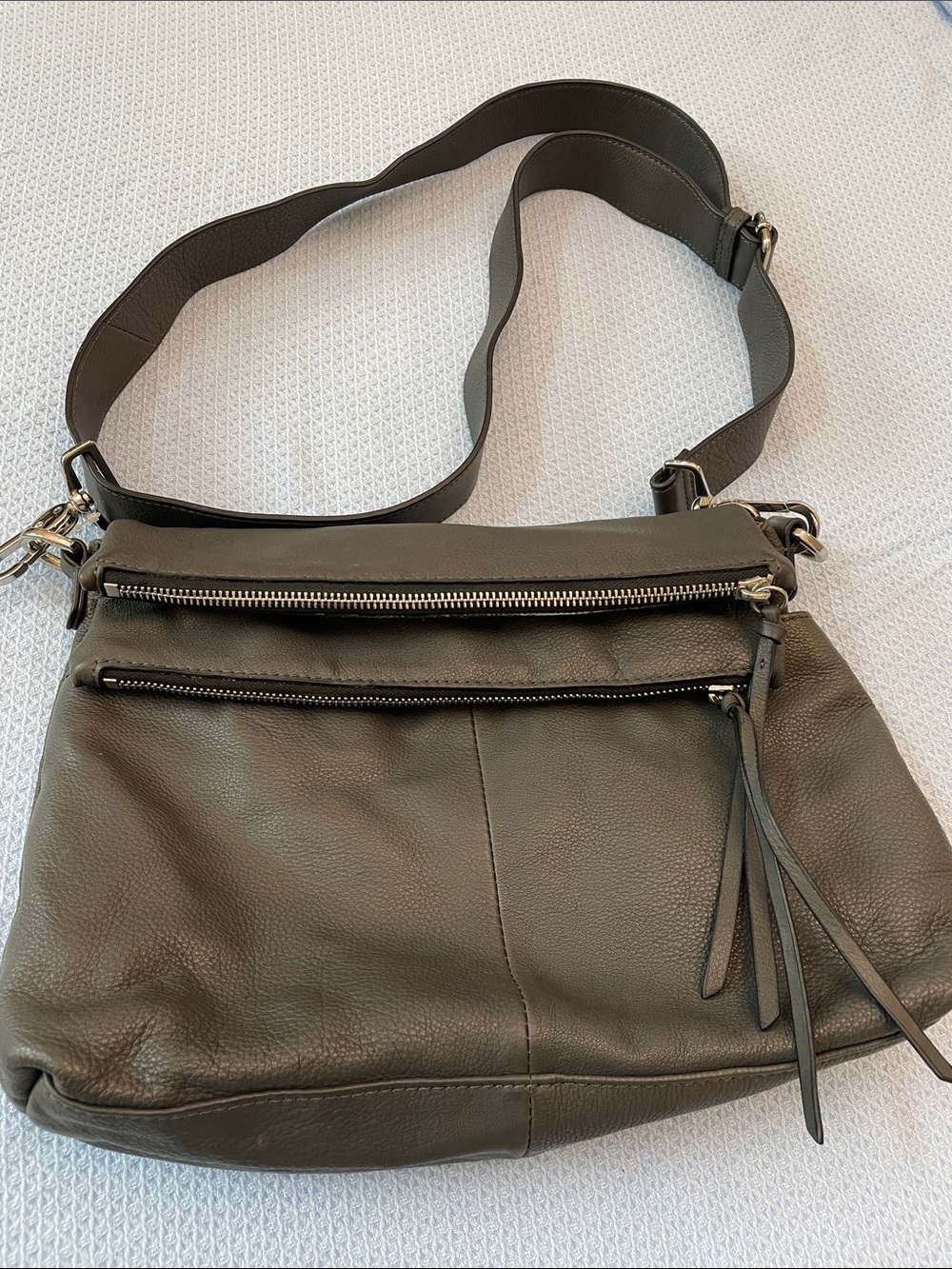 Margot Black Leather Shoulder Bag with Silver Zippers